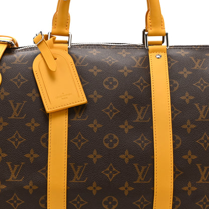 Louis Vuitton Monogram Macassar Keepall Bandouliere 50 Safran Yellow 6 of 8