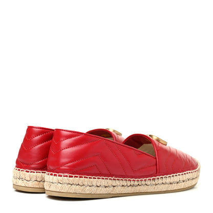Gucci Nappa Matelasse GG Marmont Espadrilles 41 Hibiscus Red 3 of 4