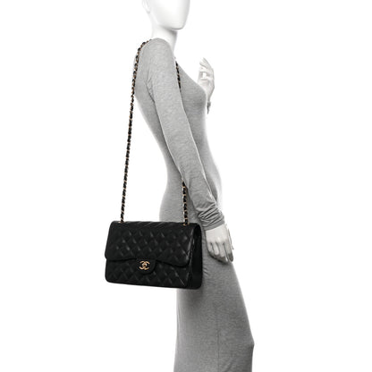 Chanel Caviar Quilted Jumbo Double Flap Black 2 of 10