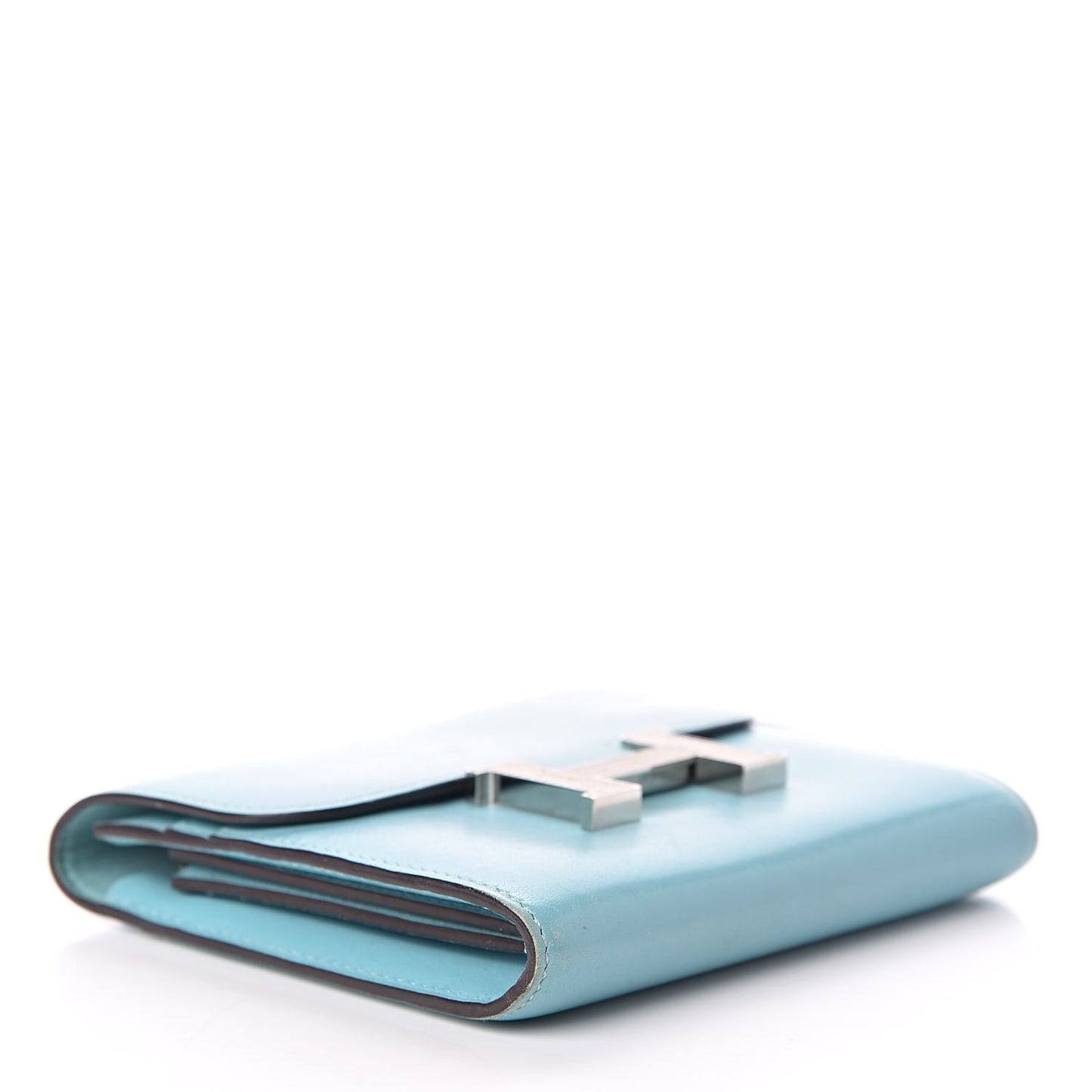 Tadelakt Lizard Constance Short Wallet Bleu Atoll Ficelle