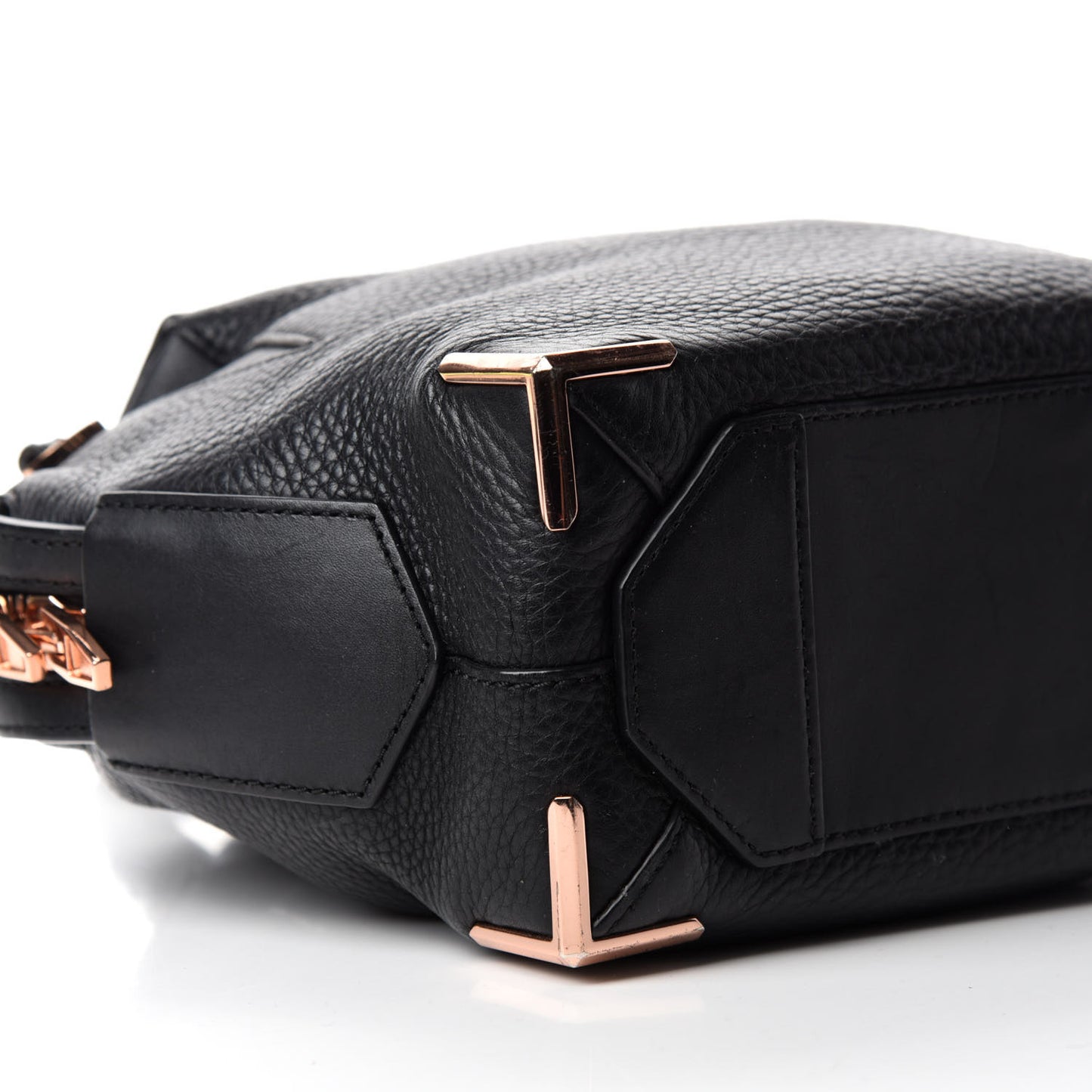 Pebbled Calfskin Mini Emile Black Rose Gold Hardware