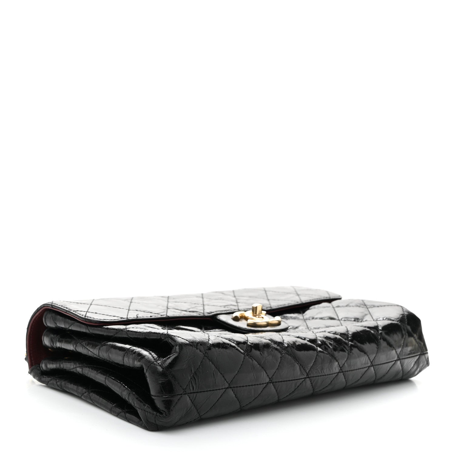 Chanel Glazed Crinkled Calfskin Quilted Flap Black 4 of 10