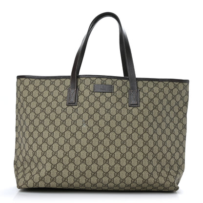Gucci GG Supreme Monogram Large Zippered Shopping Tote Brown 1 of 9