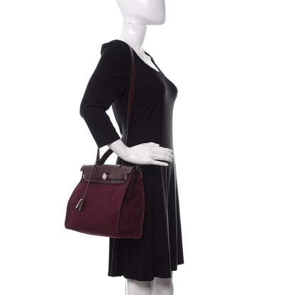 Hermes Vache Hunter Toile Officier Herbag Zip 31 PM Prune 2 of 16
