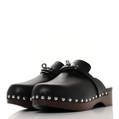 Hermes Calfskin Carlotta Mules 37 Black 3 of 8