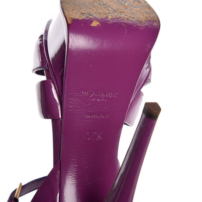 Saint Laurent Patent Tribute 105 Platform Sandals 37.5 Purple 8 of 10