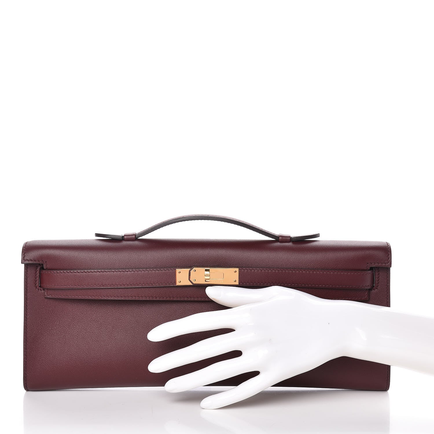 Hermes Swift Kelly Cut Clutch Pochette Bordeaux 2 of 27