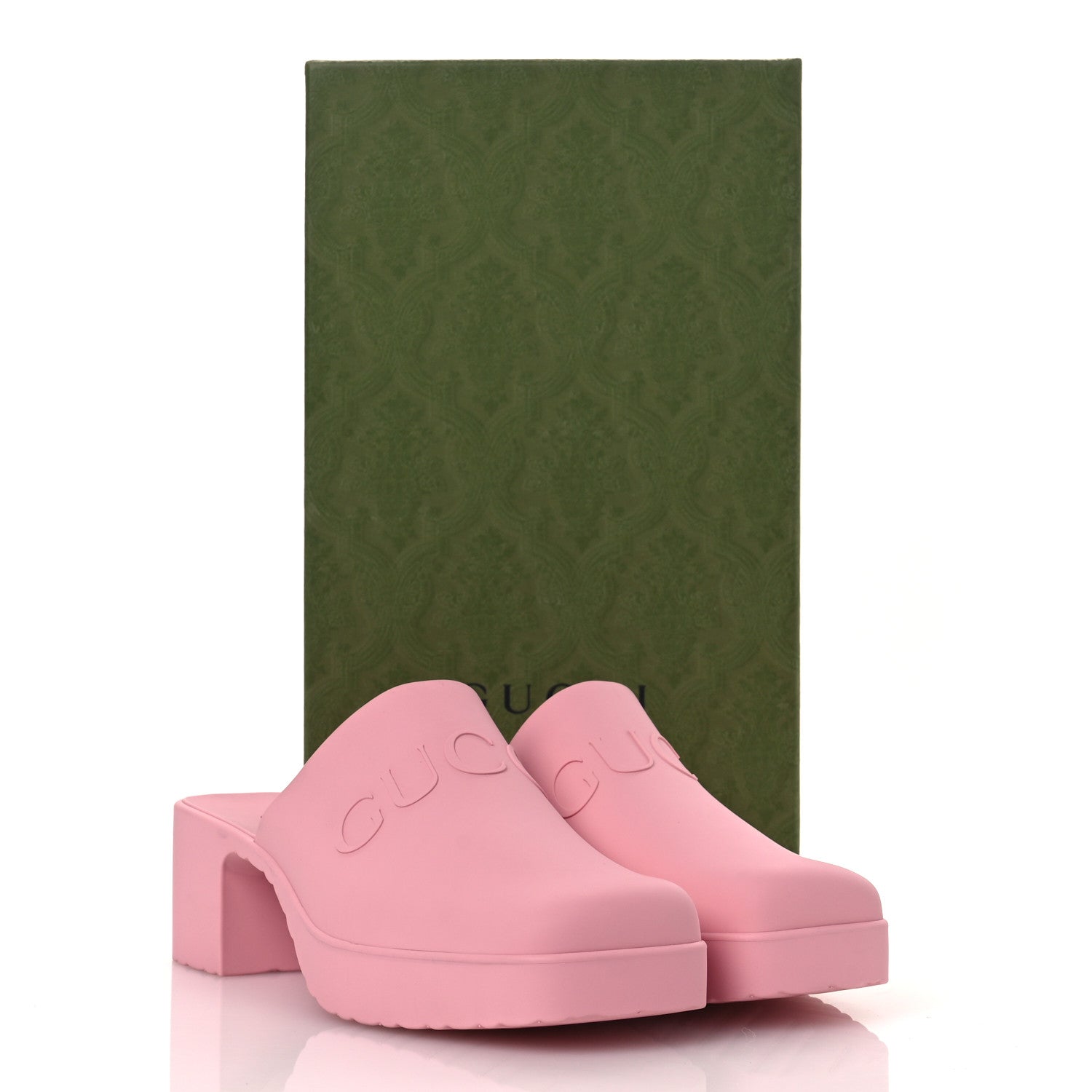 Gucci Rubber Gucci Logo Womens Platform 20/60mm Slide Sandals 41 Wild Rose 12 of 12