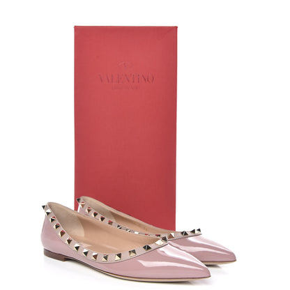 Valentino Garavani Patent Rockstud Ballerina Flats 36 Lipstick Poudre 9 of 9