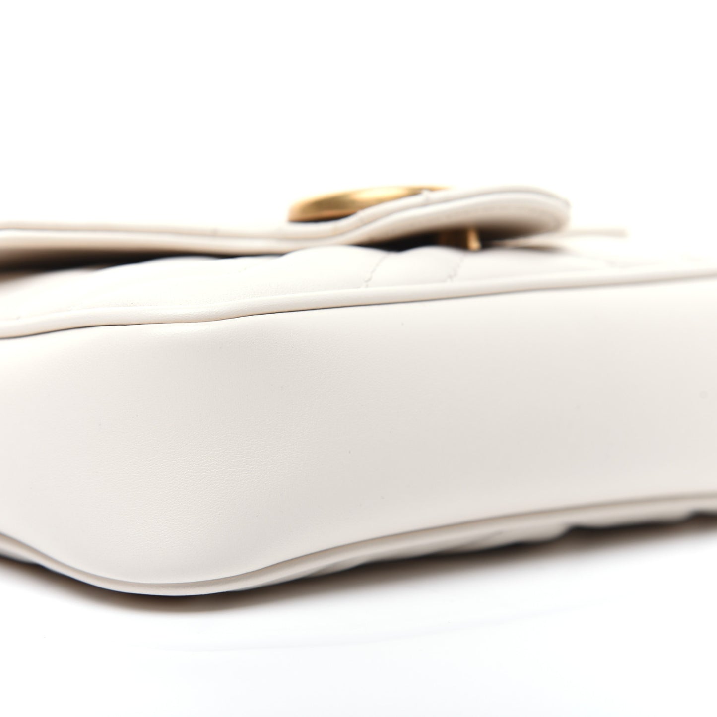 Calfskin Matelasse Super Mini GG Marmont Shoulder Bag White