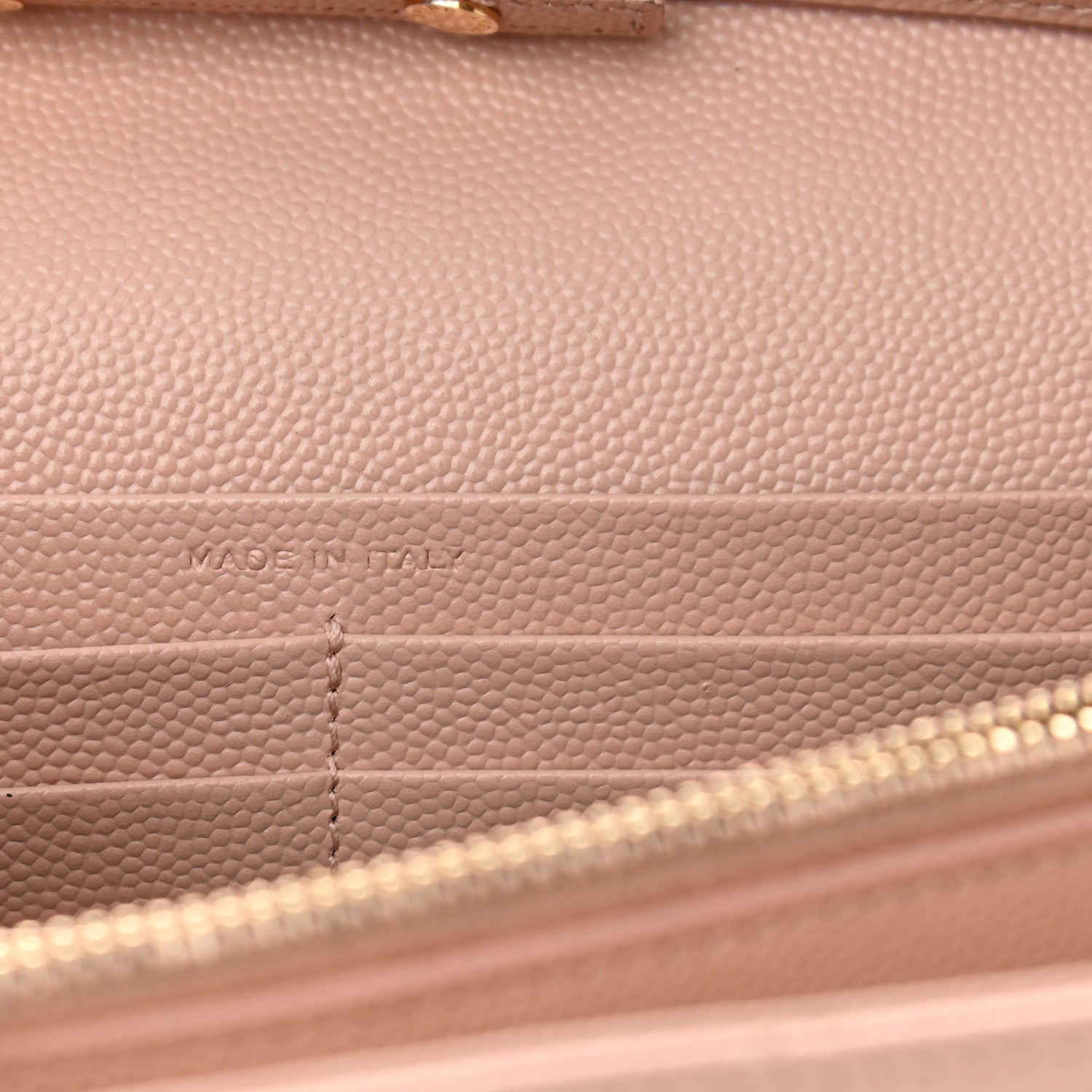 Saint Laurent Grain De Poudre Matelasse Chevron Monogram Chain Wallet Pale Pink 7 of 14
