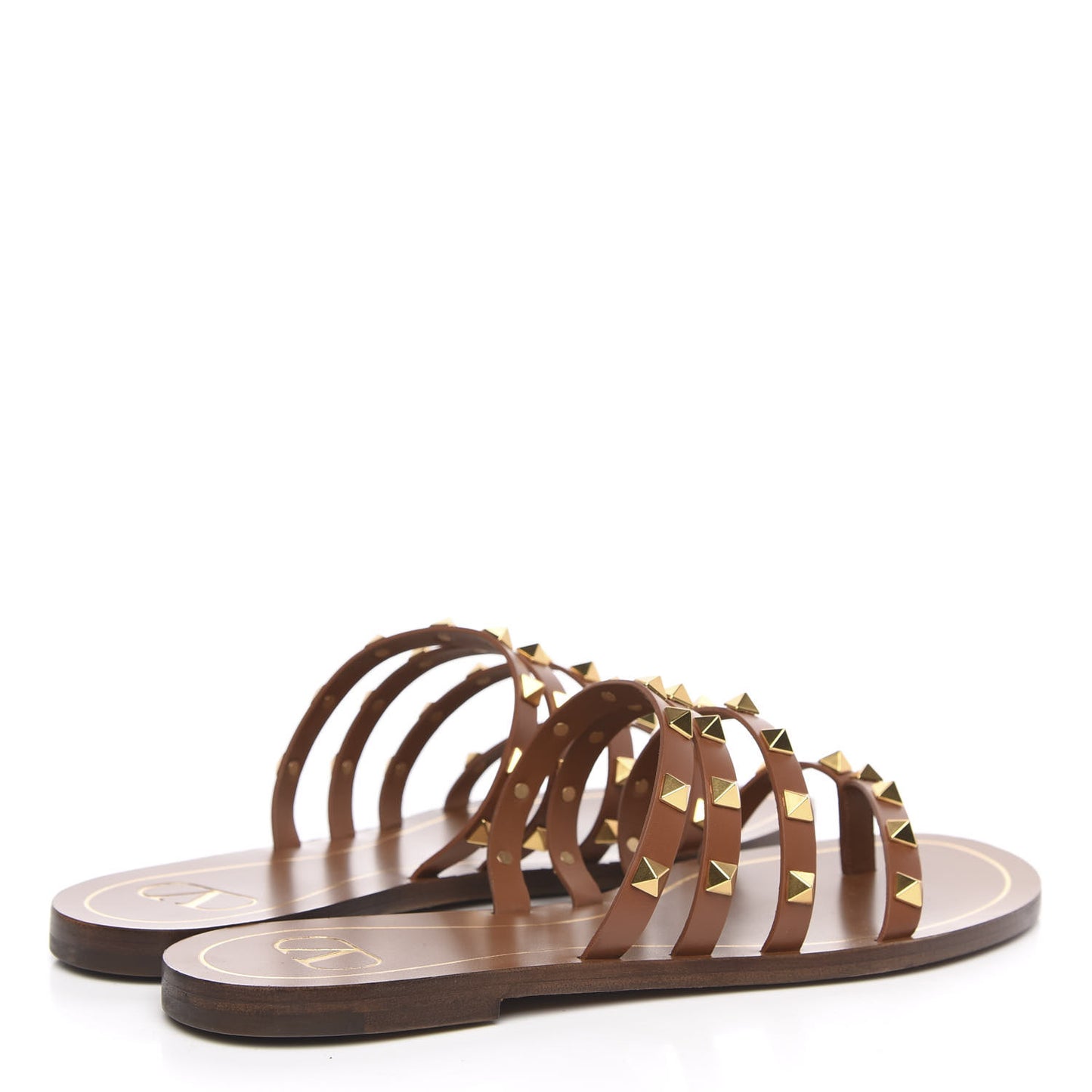 Calfskin Rockstud Flair Flat Thong Sandals 40 Selleria