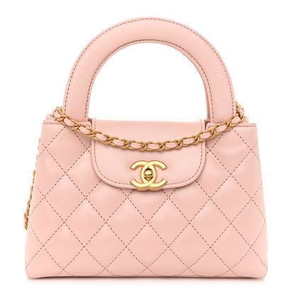 Chanel Shiny Aged Calfskin Quilted Nano Kelly Shopper Light Pink 1 of 10