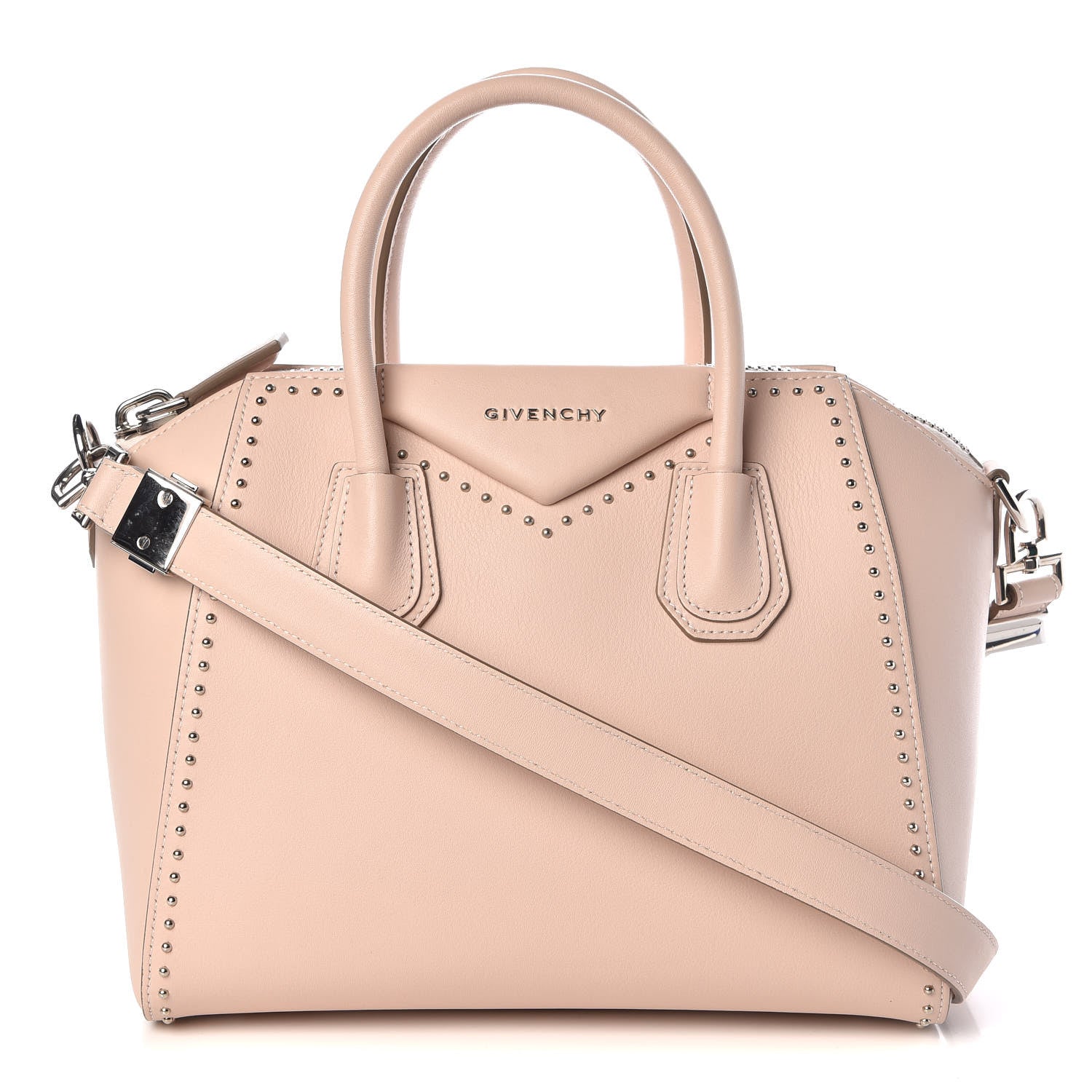 Givenchy Calfskin Small Studded Antigona Beige Buff 1 of 12