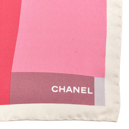 Chanel Silk CC Square Scarf Pink Purple Beige 2 of 3