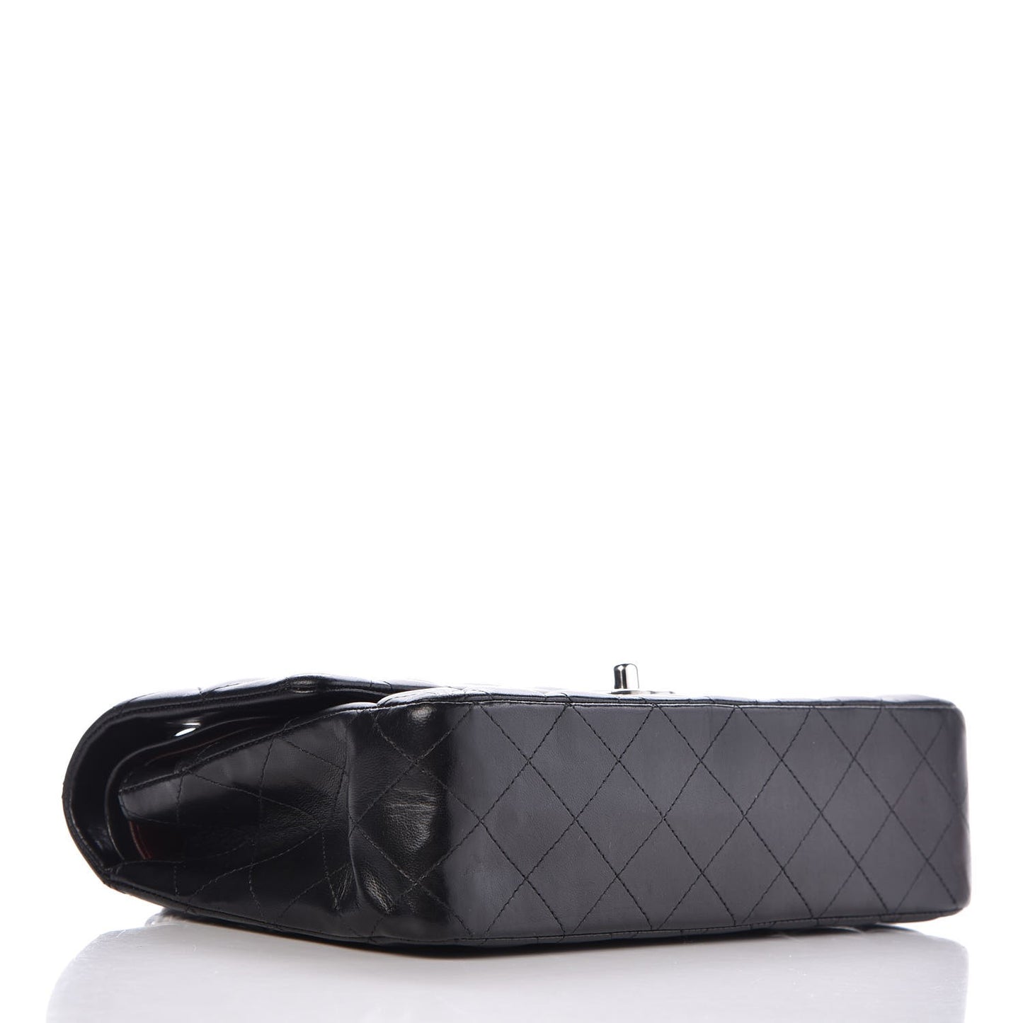 Lambskin Quilted Medium Double Flap Black
