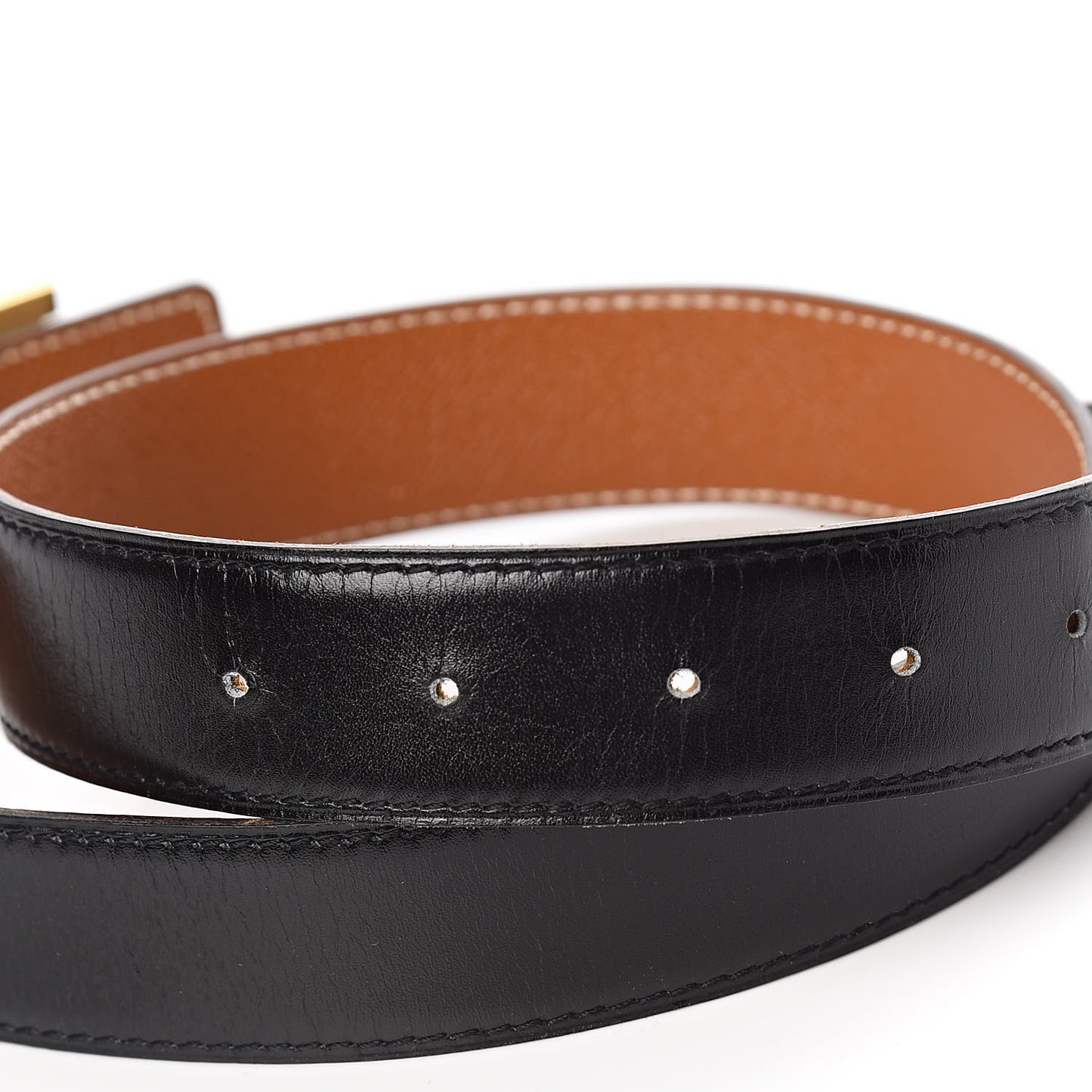 Box Courchevel 32mm H Belt 70 Black Gold