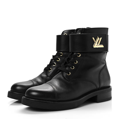 Louis Vuitton Calfskin Wonderland Ranger Boots 38 Black 4 of 7