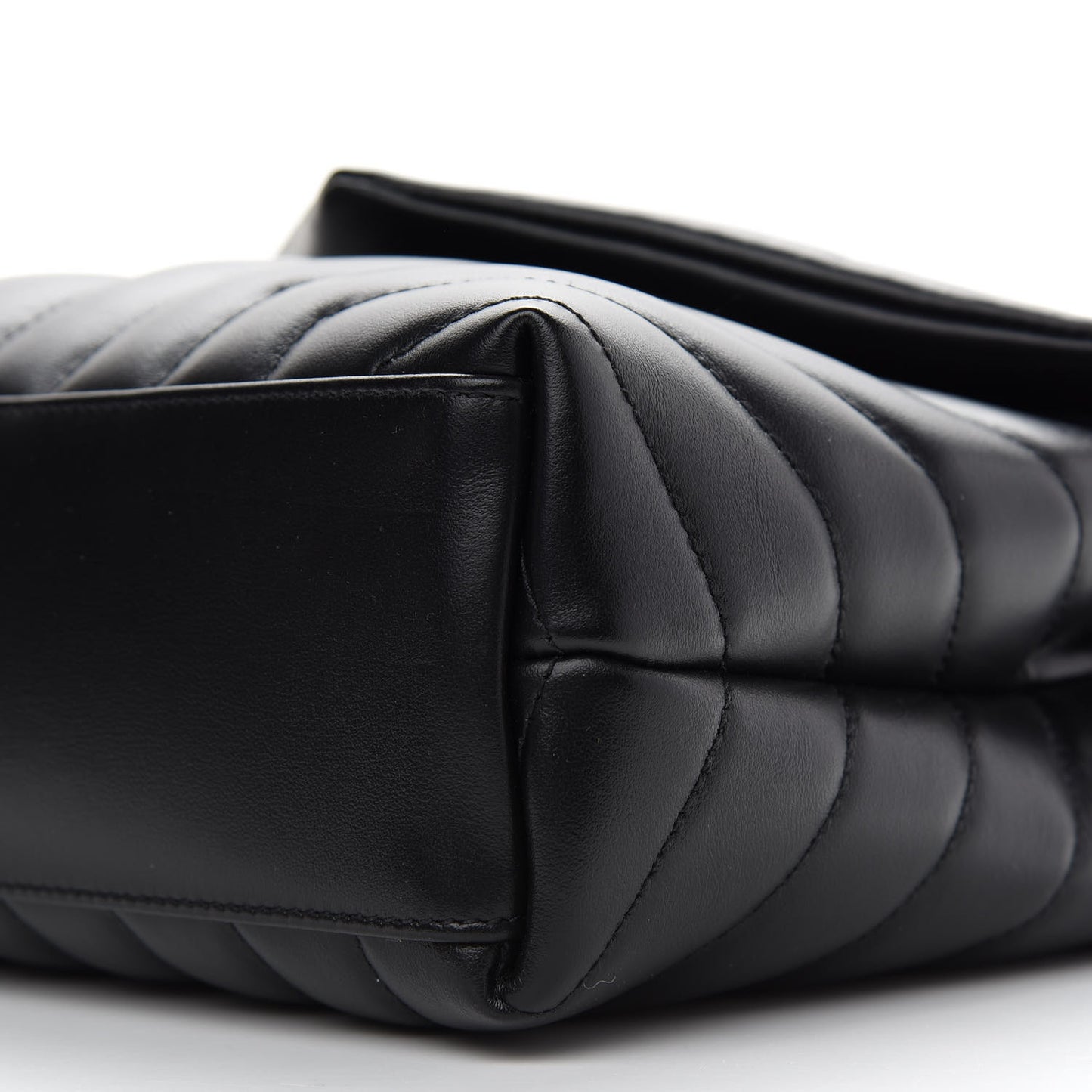 Calfskin Y Quilted Monogram Small Loulou Chain Satchel Black
