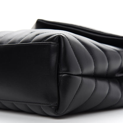 Saint Laurent Calfskin Y Quilted Monogram Small Loulou Chain Satchel Black 9 of 9