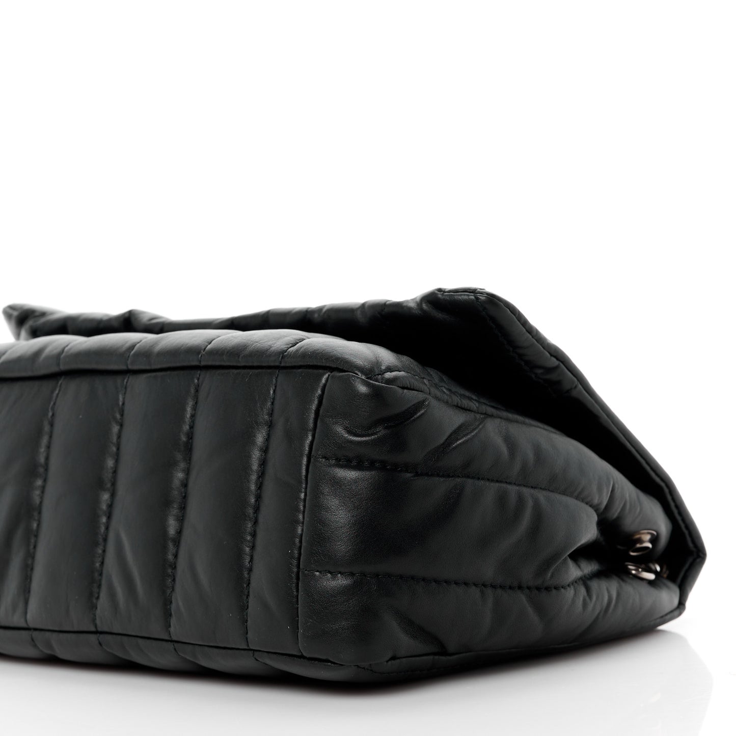 Calfskin Quilted Mini Monaco Chain Shoulder Bag Black