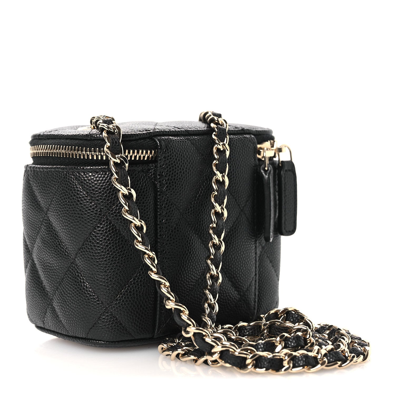 Chanel Caviar Quilted Tiny CC Mini Vanity Case With Chain Black 3 of 10