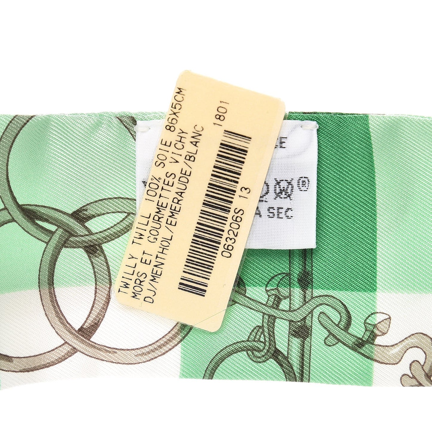 Silk Mors Et Gourmettes Vichy Twilly Menthol Emeraude Blanc