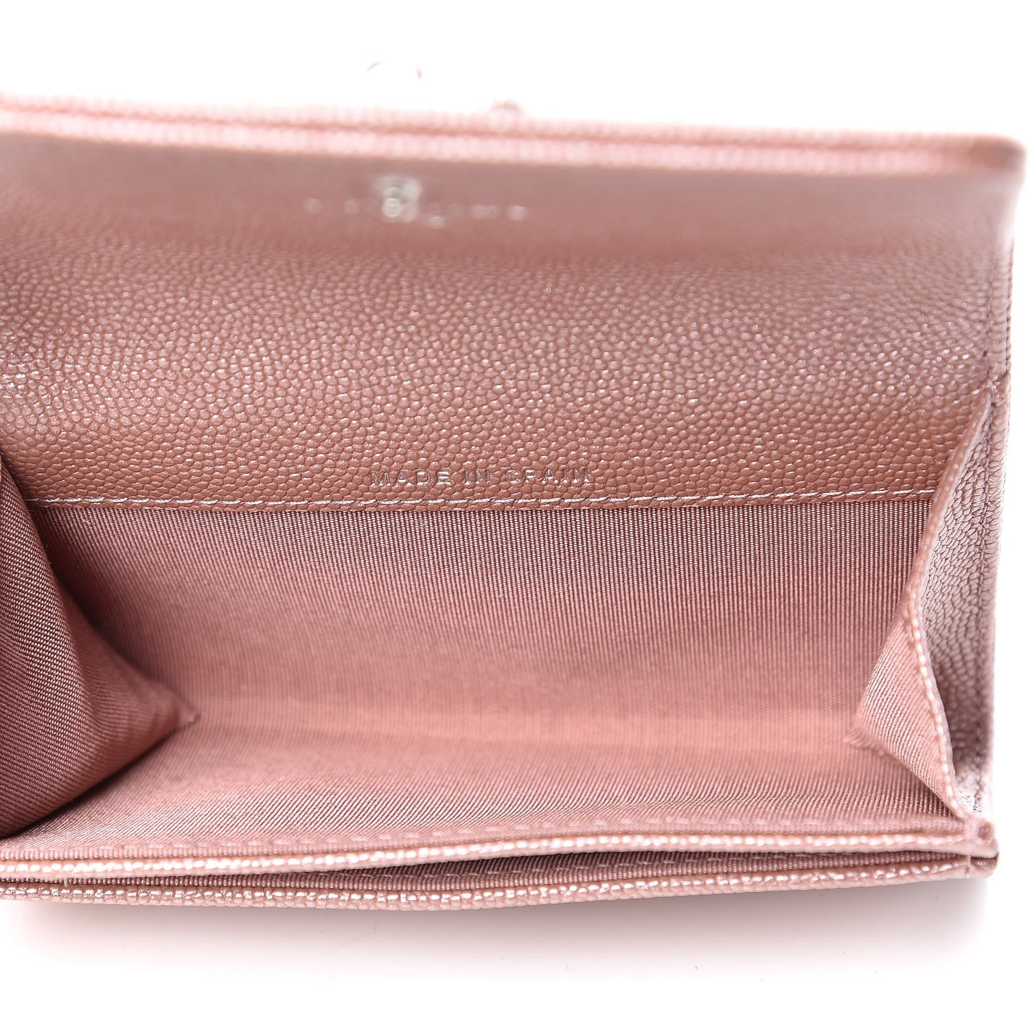 Chanel Metallic Caviar Chevron Quilted Vintage Mademoiselle Card Holder Pink 5 of 9