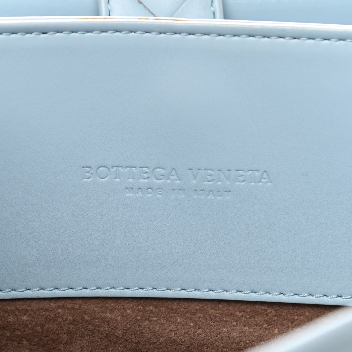 Light Calf Intrecciato Small Roma Topazio
