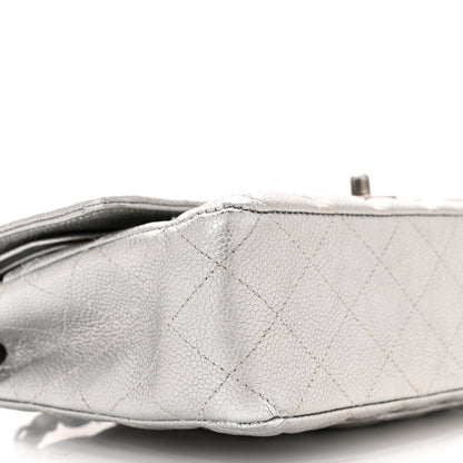 Chanel Metallic Caviar Quilted Medium Double Flap Silver 9 of 10