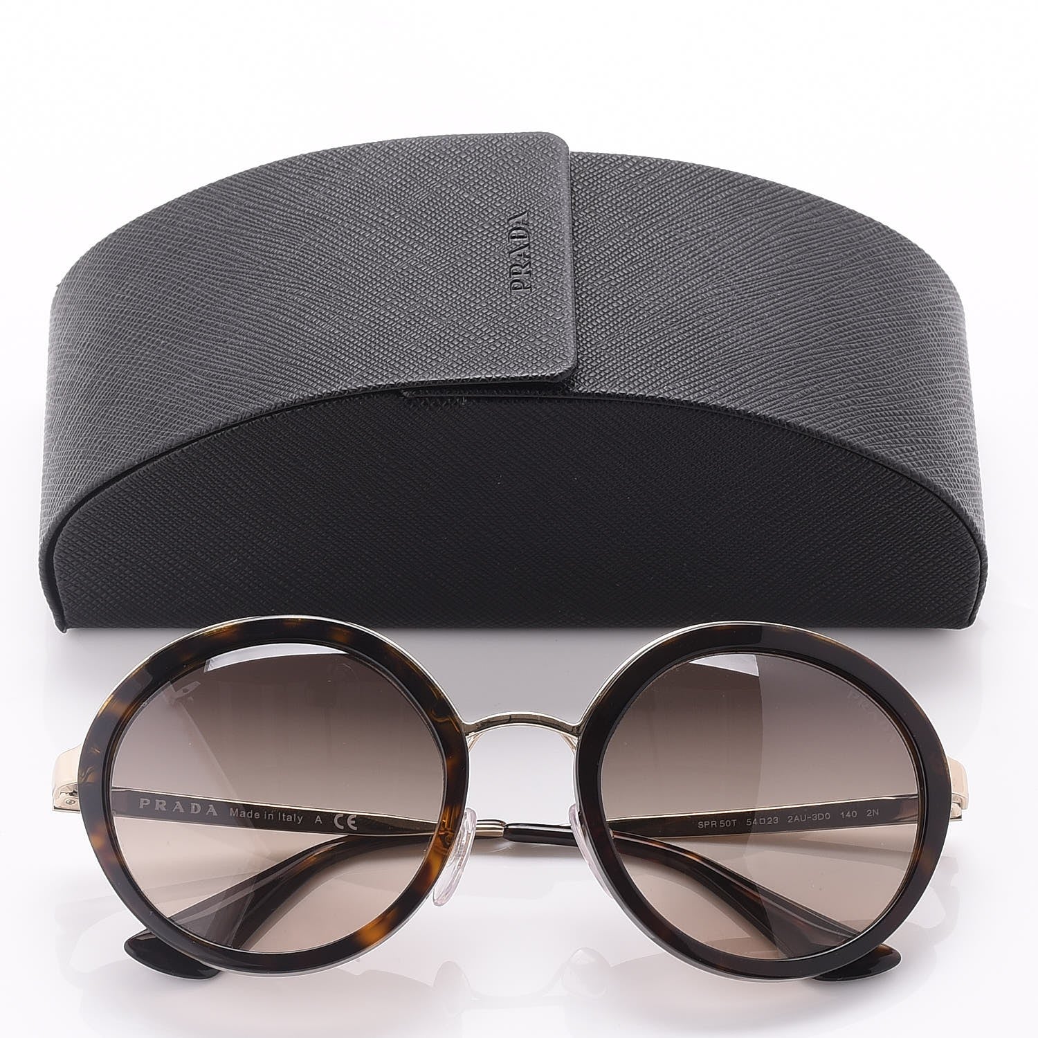 Prada Round Frame Sunglasses SPR 50T Tortoise Gold 8 of 8