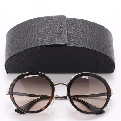 Prada Round Frame Sunglasses SPR 50T Tortoise Gold 8 of 8