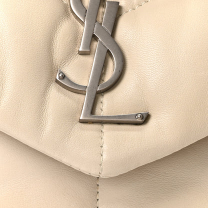 Saint Laurent Lambskin Quilted Small Loulou Puffer Monogram Chain Satchel Crema Soft 8 of 10