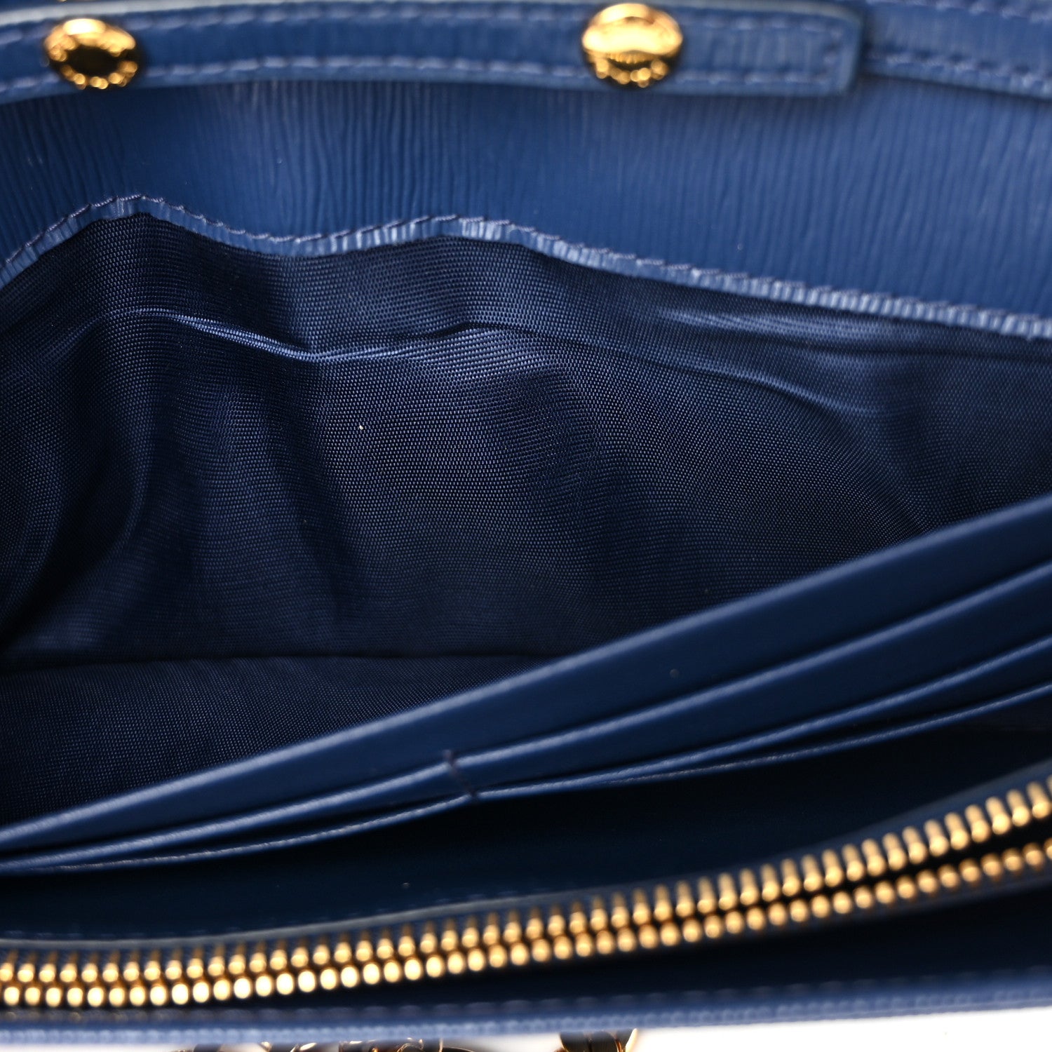 Prada Vitello Move Metal Oro Chain Wallet Bluette 6 of 11