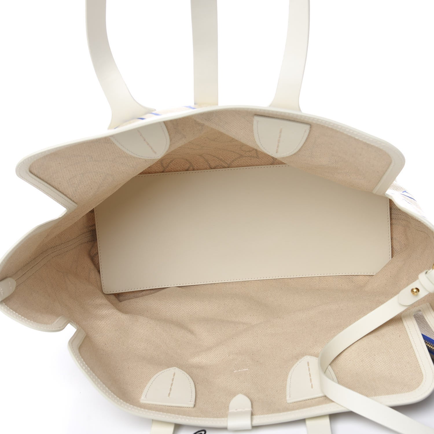Burberry Cotton Canvas Monogram Medium Soft Belt Bag Natural Honey Blue 4 of 10