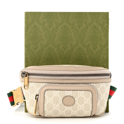 Gucci GG Supreme Monogram Textured Calfskin Web Retro Interlocking G Belt Bag Beige Mystic White Oatmeal 11 of 11