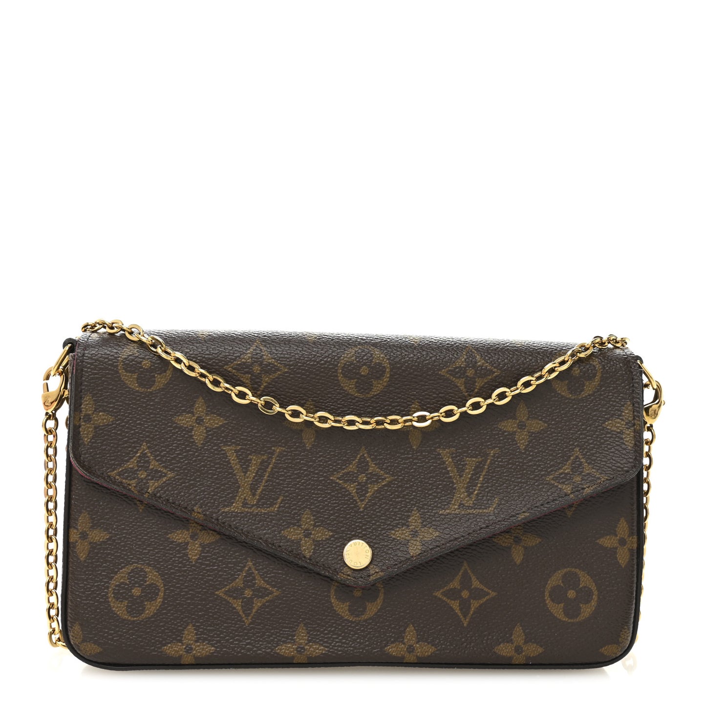Monogram Pochette Felicie Chain Wallet Fuchsia