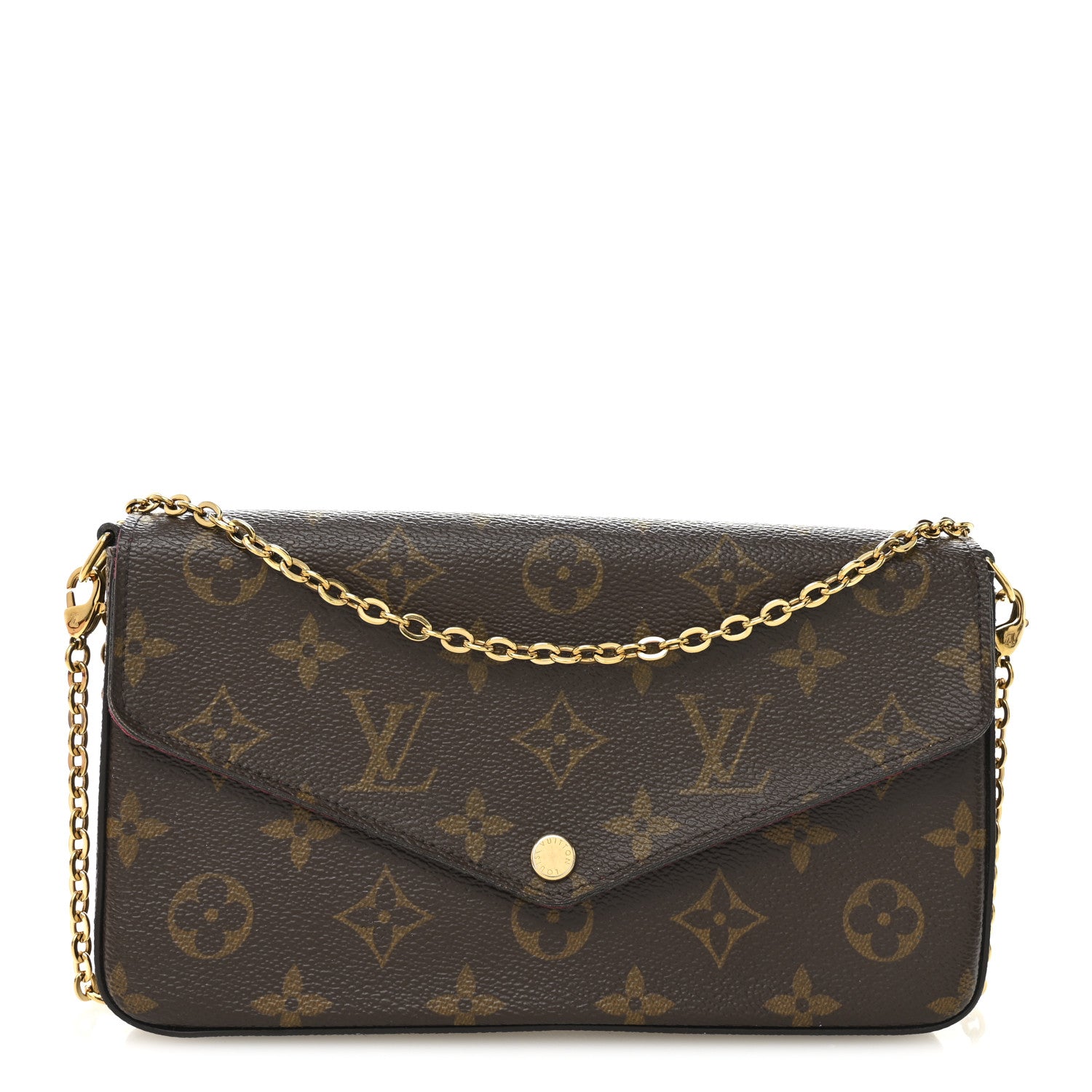 Louis Vuitton Monogram Pochette Felicie Chain Wallet Fuchsia 1 of 11