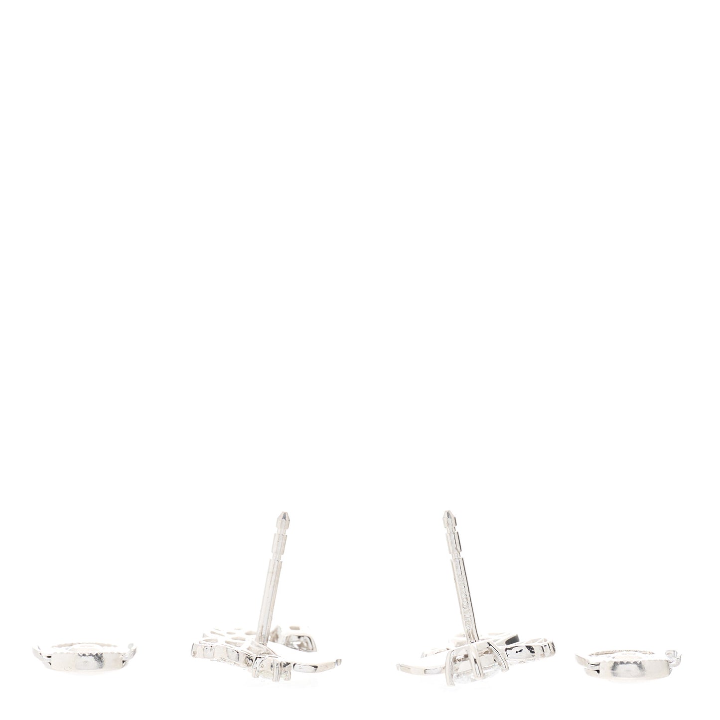 Platinum Diamond Paper Flowers Cluster Earrings