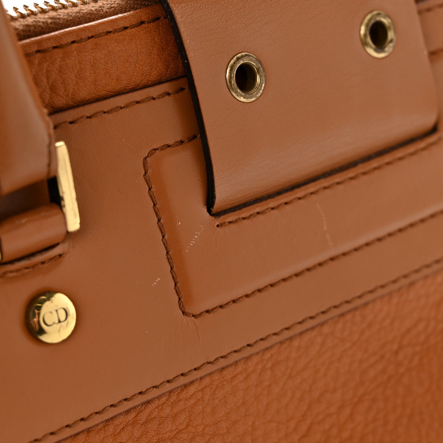 Grained Calfskin Street Chic Top Handle Bag Brown