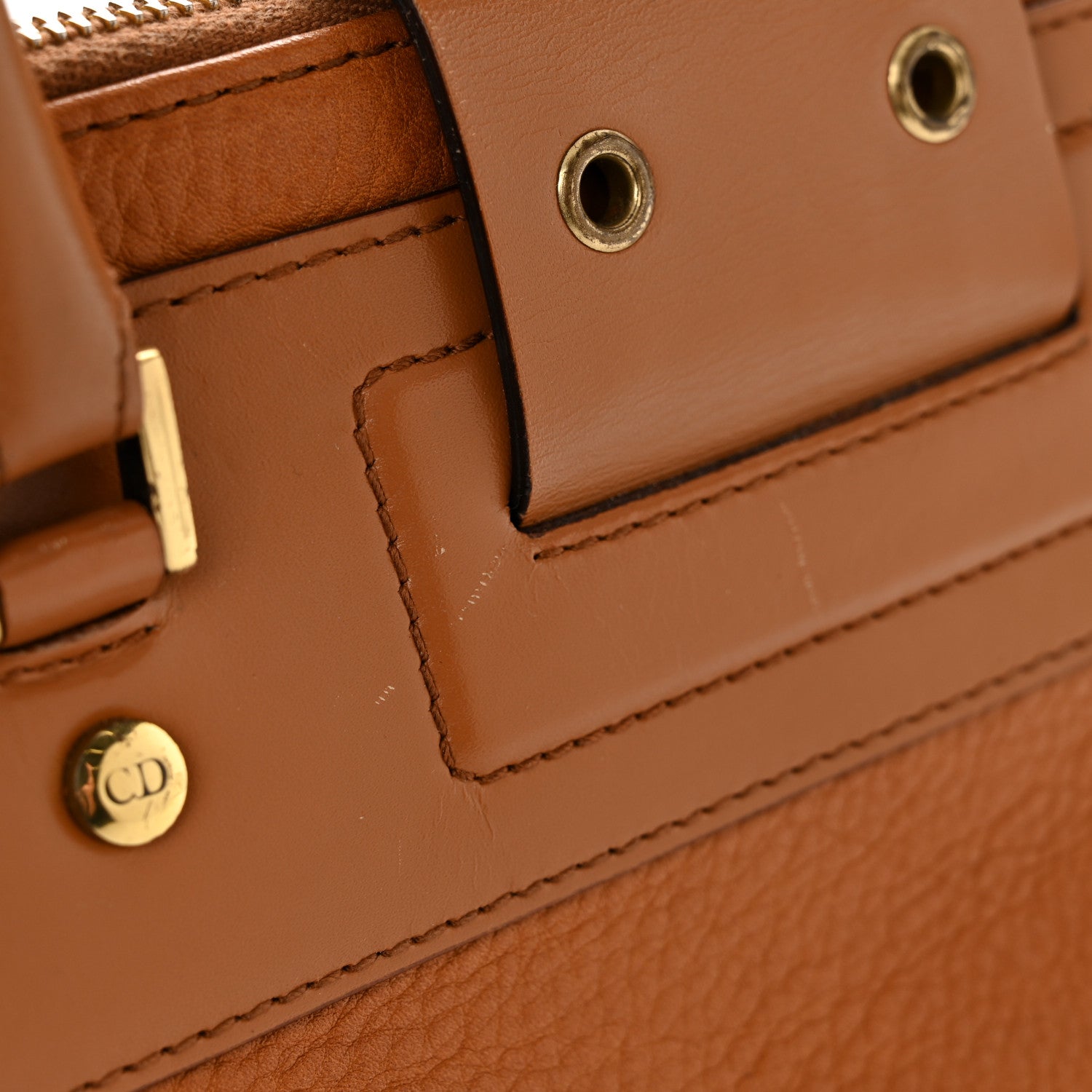 Christian Dior Grained Calfskin Street Chic Top Handle Bag Brown 16 of 16