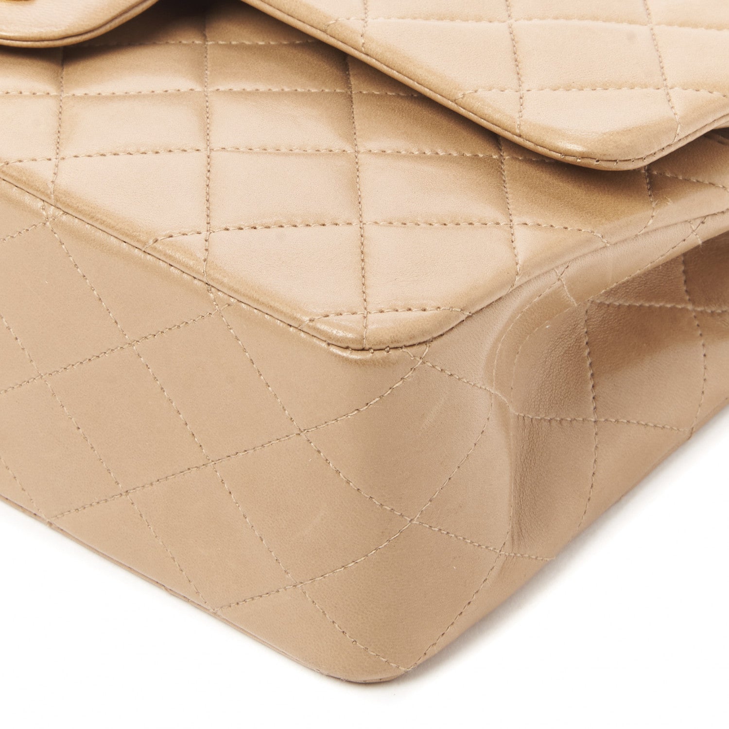 Chanel Lambskin Quilted Medium Double Flap Beige 4 of 10