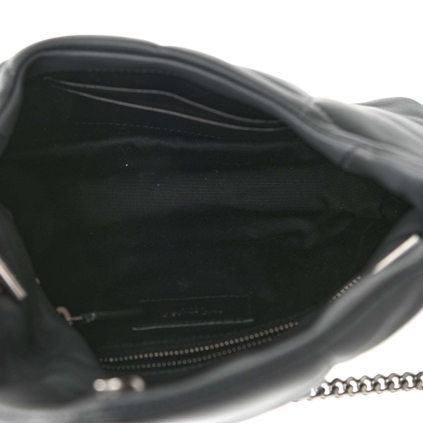 Lambskin Quilted Toy Loulou Puffer Monogram Chain Satchel Storm