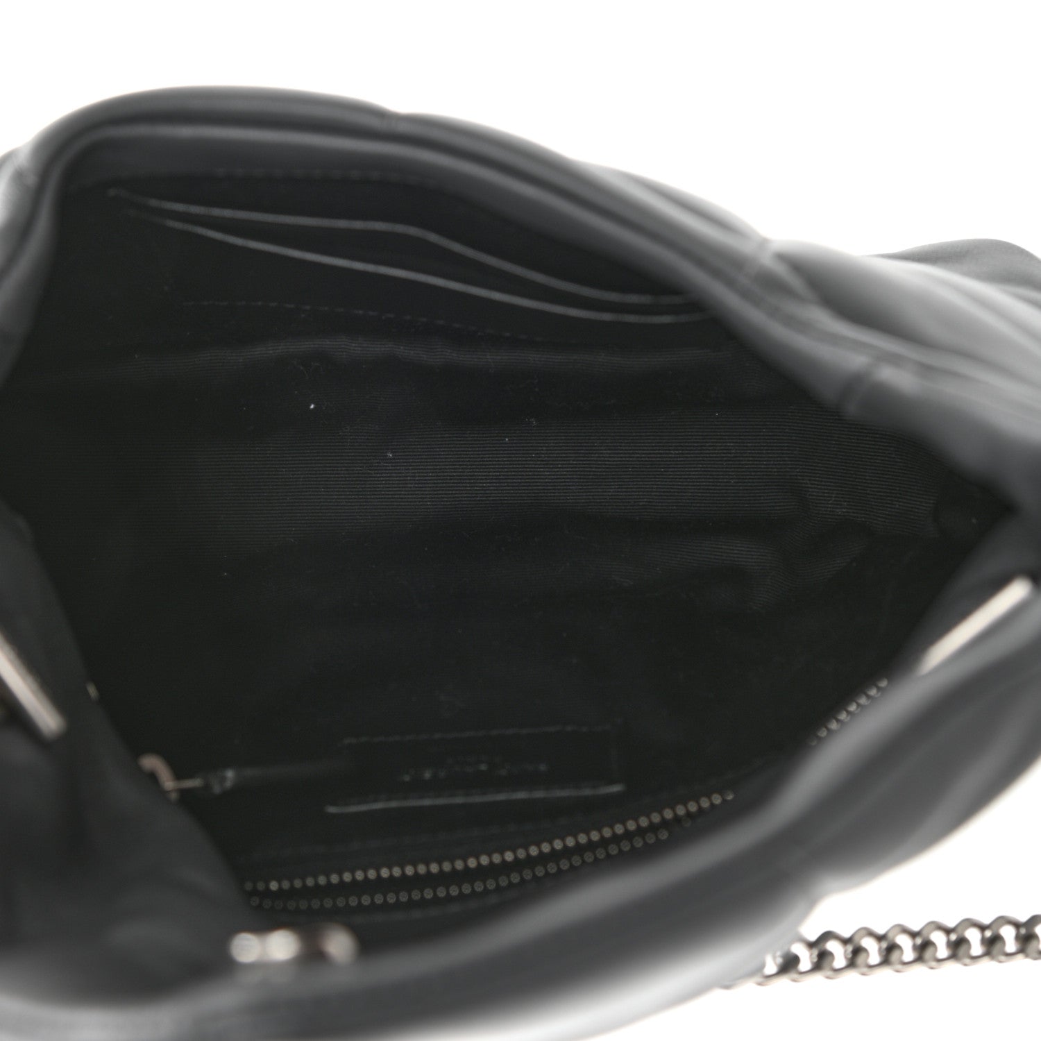 Saint Laurent Lambskin Quilted Toy Loulou Puffer Monogram Chain Satchel Storm 5 of 10