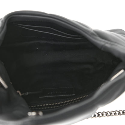 Saint Laurent Lambskin Quilted Toy Loulou Puffer Monogram Chain Satchel Storm 5 of 10