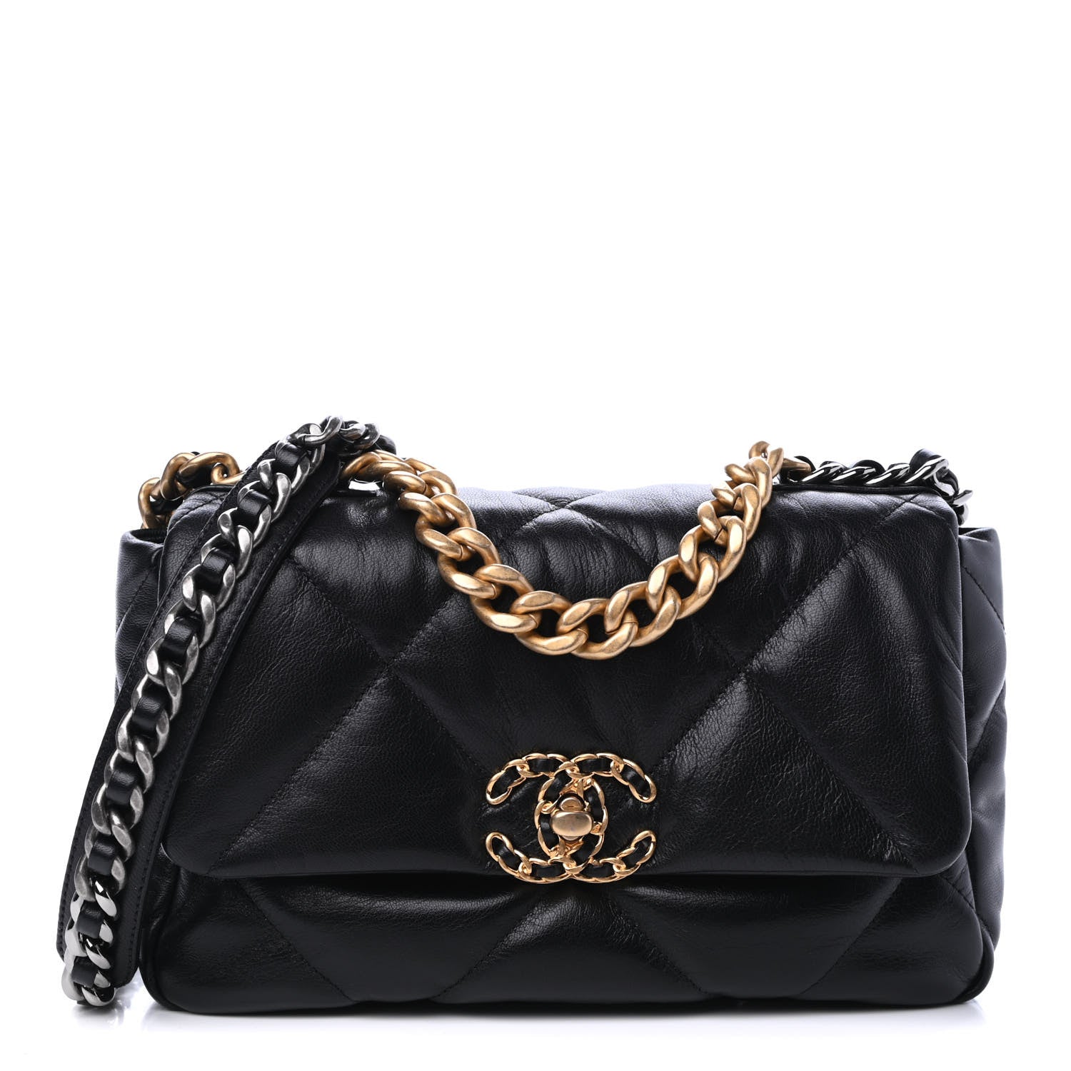 Chanel Goatskin Quilted Medium Chanel 19 Flap Black 1 of 10