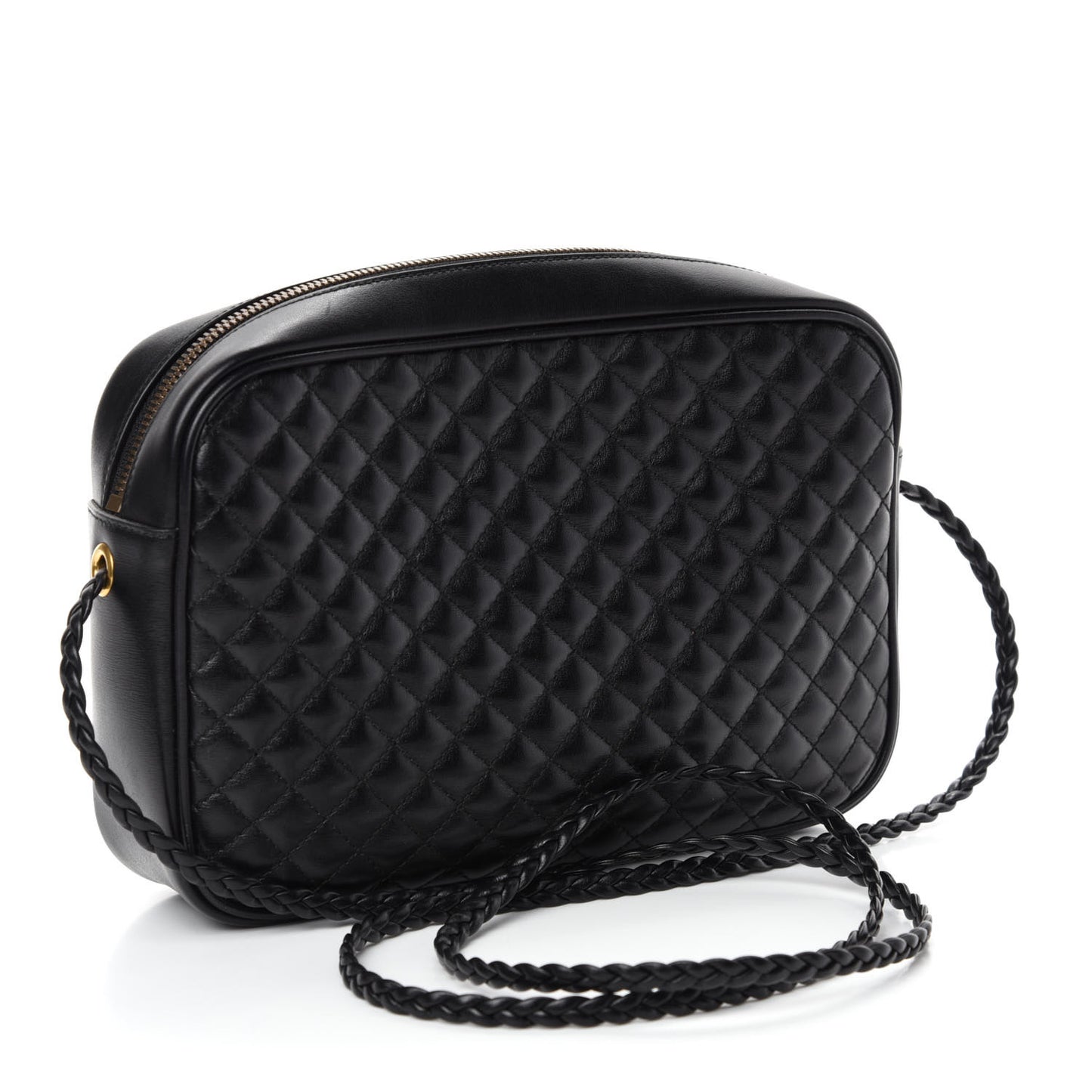 Calfskin Web Trapuntata Small GG Shoulder Bag Black