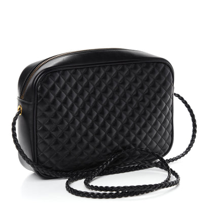 Gucci Calfskin Web Trapuntata Small GG Shoulder Bag Black 3 of 10