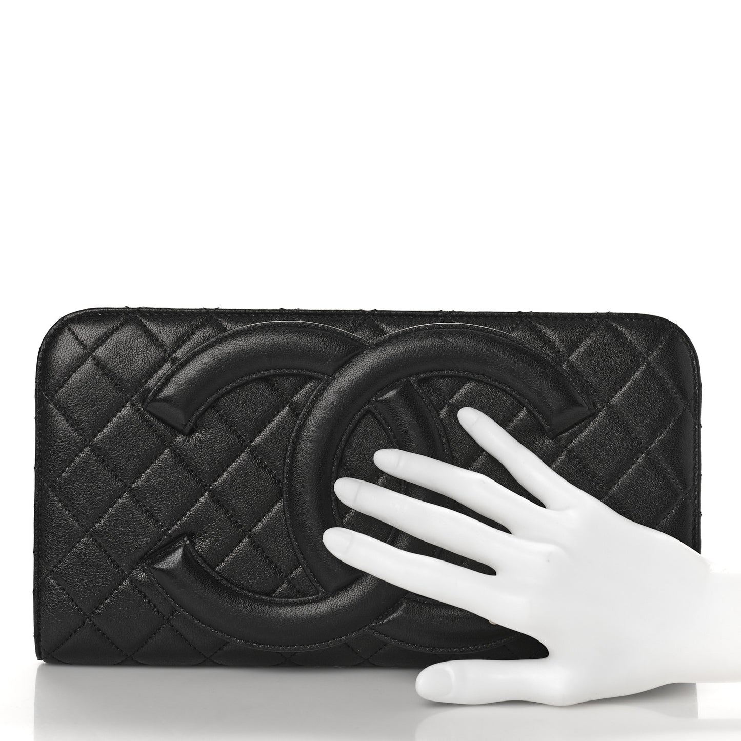Lambskin Quilted Coco Midnight Clutch Black
