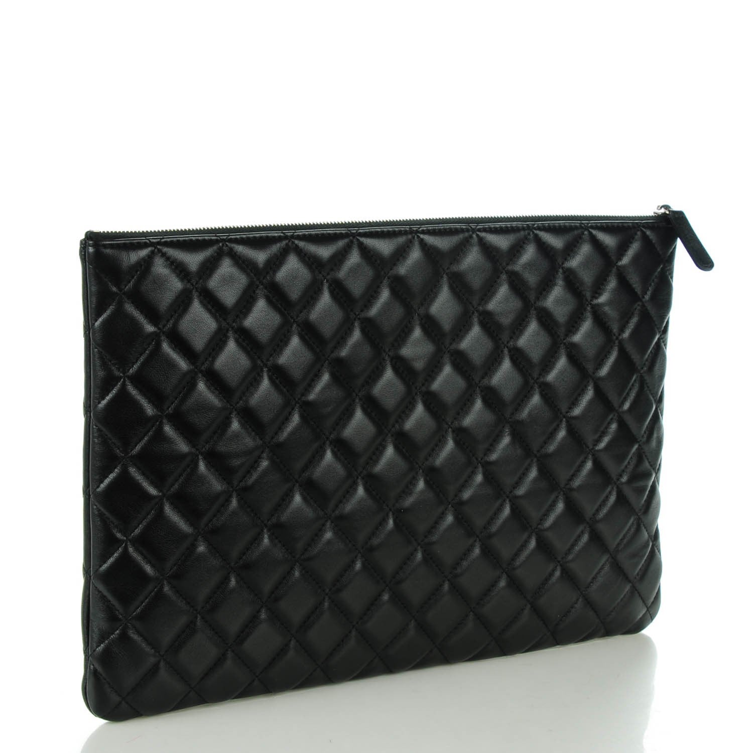 Chanel Lambskin Quilted Large Cosmetic Case Black 3 of 7